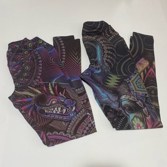 Larva 2 Pair Animal Printed Leggings - Picture 2 of 6